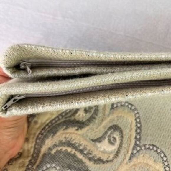 Soft Surrounding Pillow Shams Standard Green Wool Blend Set of 2 - Picture 12 of 13